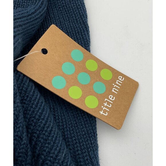 Title Nine Offsite Synergy Navy Turtleneck Striped Sleeve Knit Sweater S NWT - Picture 6 of 9